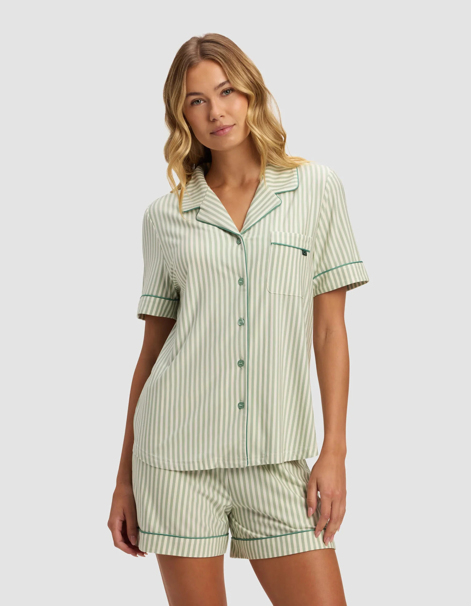 Women's Bamboo Stretch-Knit Short Sleeve Pajama Set | Cozy Earth