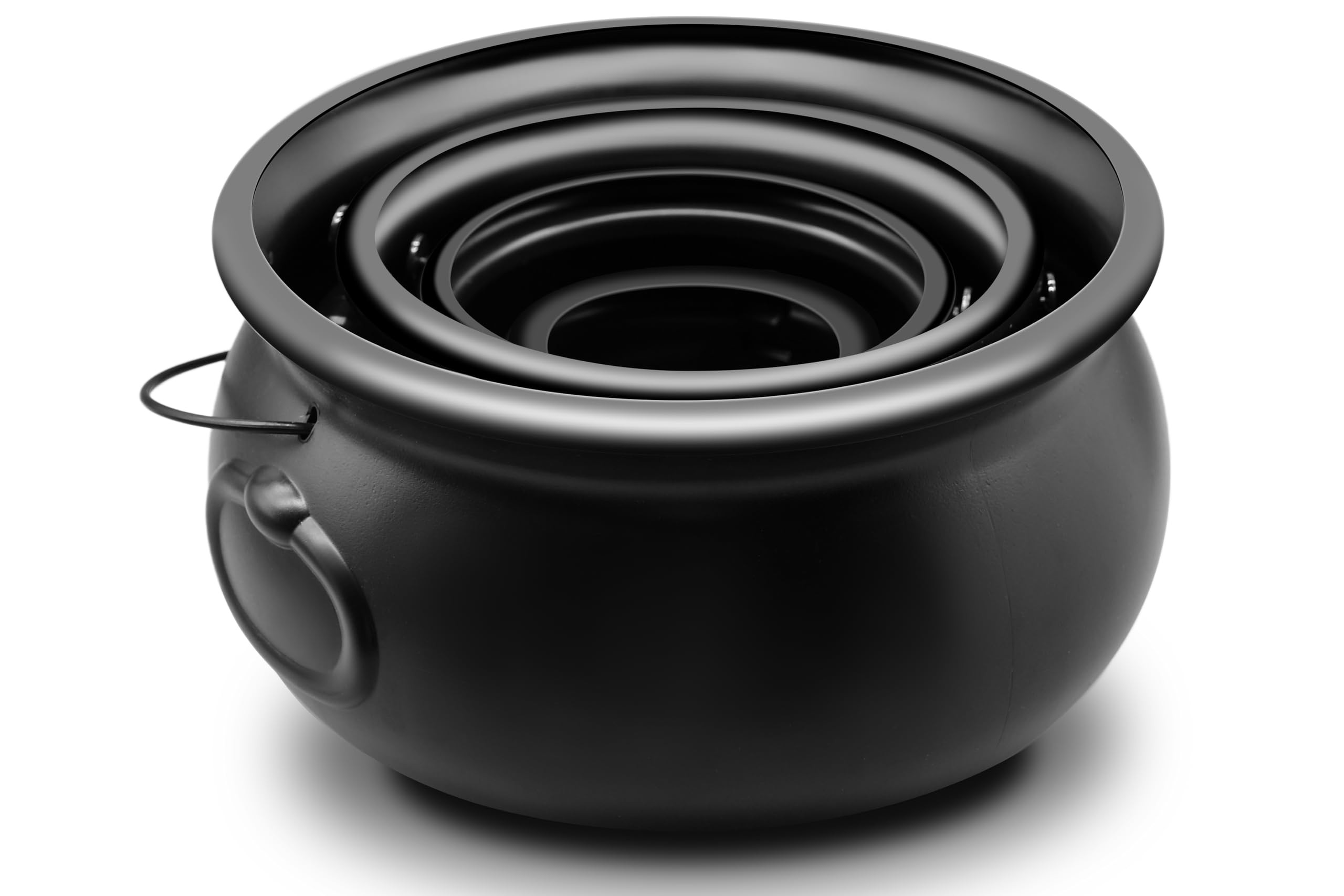 4 Pieces Set 12" 10" 8" 6" Plastic Black Cauldron Kettle Halloween Candy Bowl, Large Witch Cauldr... | Amazon (US)