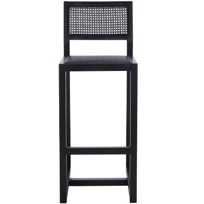 Seika Rattan Bar Stool - BST9503 - Black - Safavieh | Target
