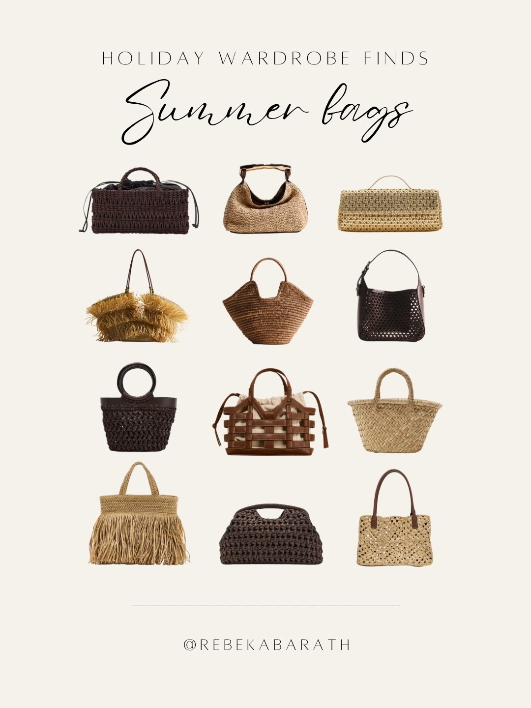 holiday wardrobe finds // summer bags 

straw bags | raffia bags | neutral bags | high-street bags

#LTKSeasonal