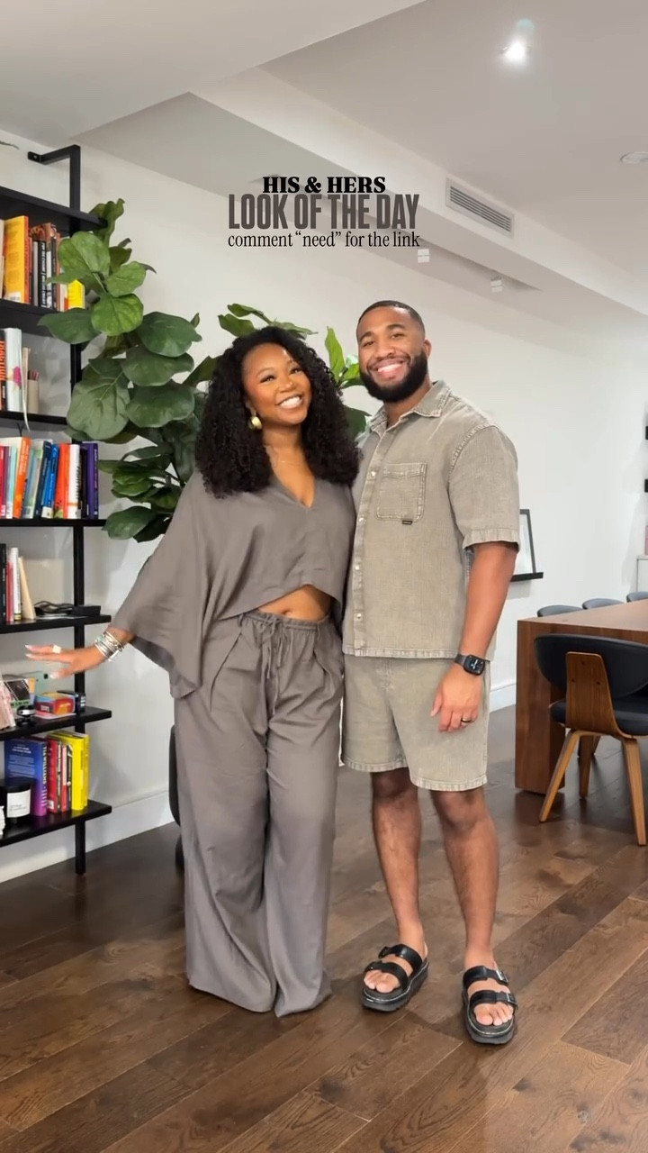 The Moores LOVE a matching set 😂♥️ I am 5’9 200 lbs wearing a m-l top and xxl bottoms (for an oversized fit, I could def fit an xl too!!) and Cree wears a XL top and large bottoms 

#LTKmidsize #LTKmens #LTKstyletip