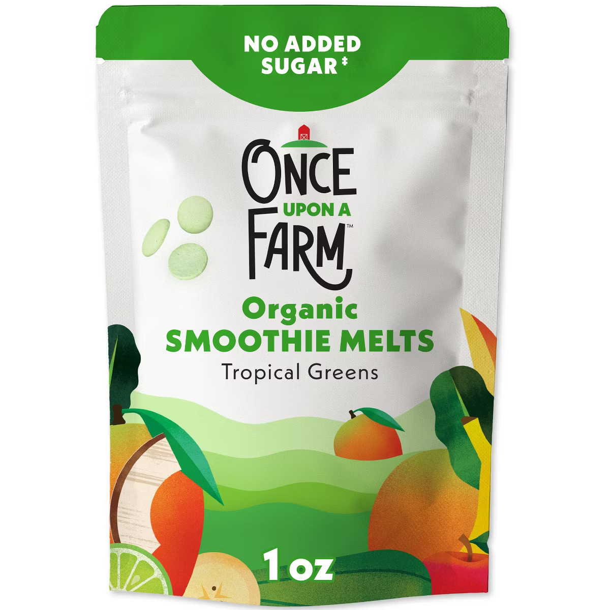 Once Upon a Farm Organic Smooth Melts Baby Snacks - Tropical Greens - 1oz | Target