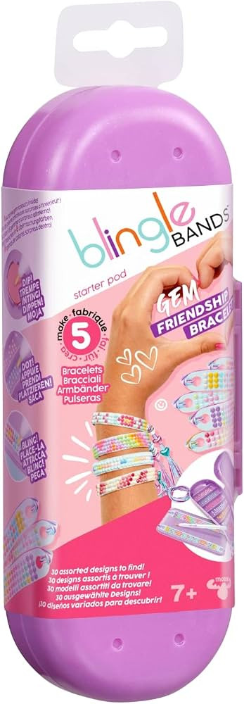 Blingle Bands DIY Gem Friendship Bracelet, 5 Band On The Go Starter Pod - Arts & Craft Activity f... | Amazon (US)