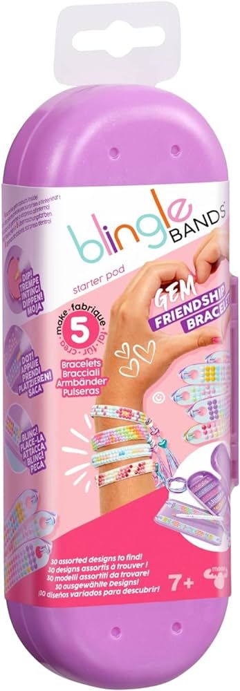 Blingle Bands DIY Gem Friendship Bracelet, 5 Band On The Go Starter Pod - Arts & Craft Activity f... | Amazon (US)