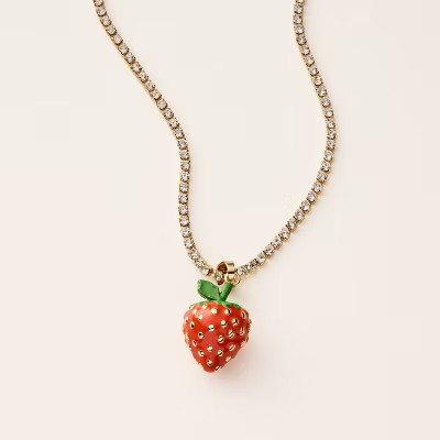 Strawberry Charm Tennis Necklace - kate spade new york x Target™ Gold | Target