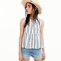 Point Sur tie-front top in striped linen | J.Crew US