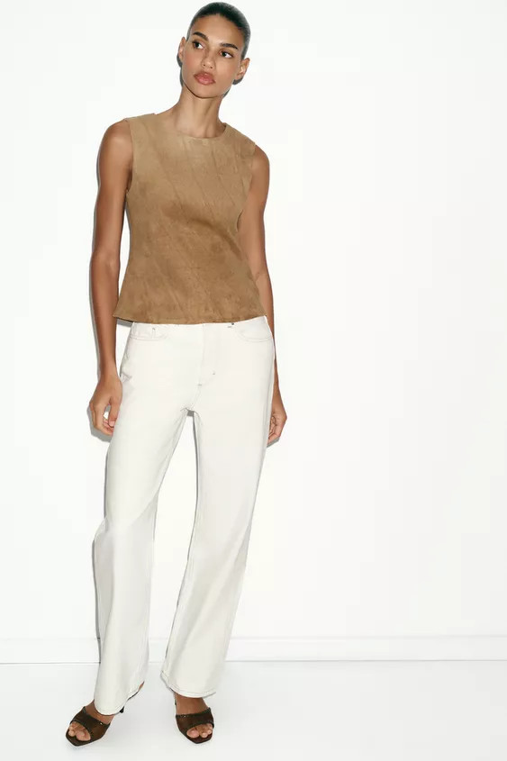 FAUX SUEDE TOP | Zara US