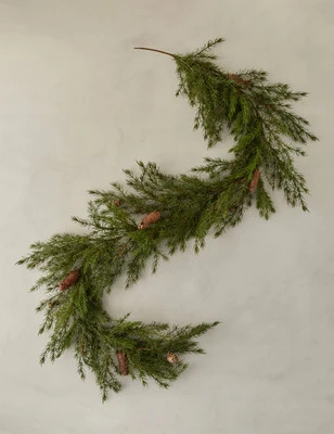 Faux Cedar Garland with Pinecones by Creative Co-Op, Green | Lulu and Georgia 