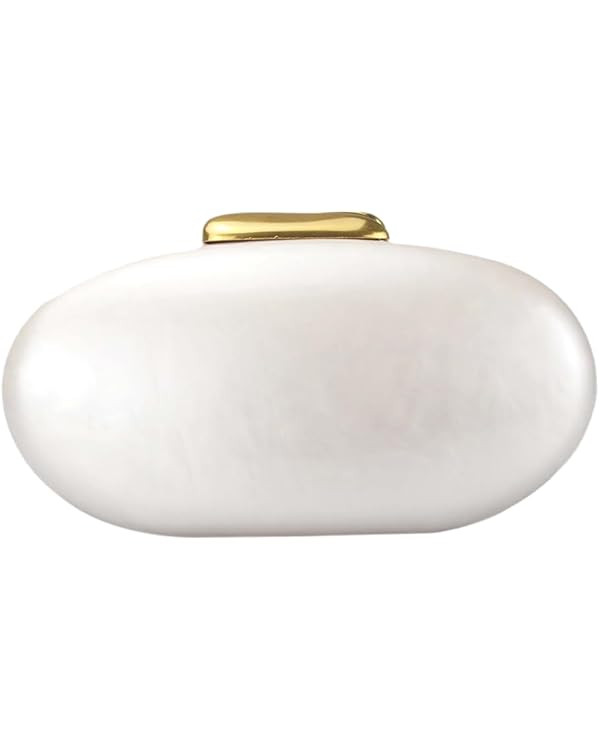 Acrylic Clutch Purse for Women Egg Shape Acrylic Handbags Cute Wedding Party Shoulder Crossbody B... | Amazon (US)