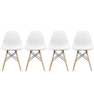 Mid-century Modern Molded Dining Chairs (Set of 4) - Black | Bed Bath & Beyond