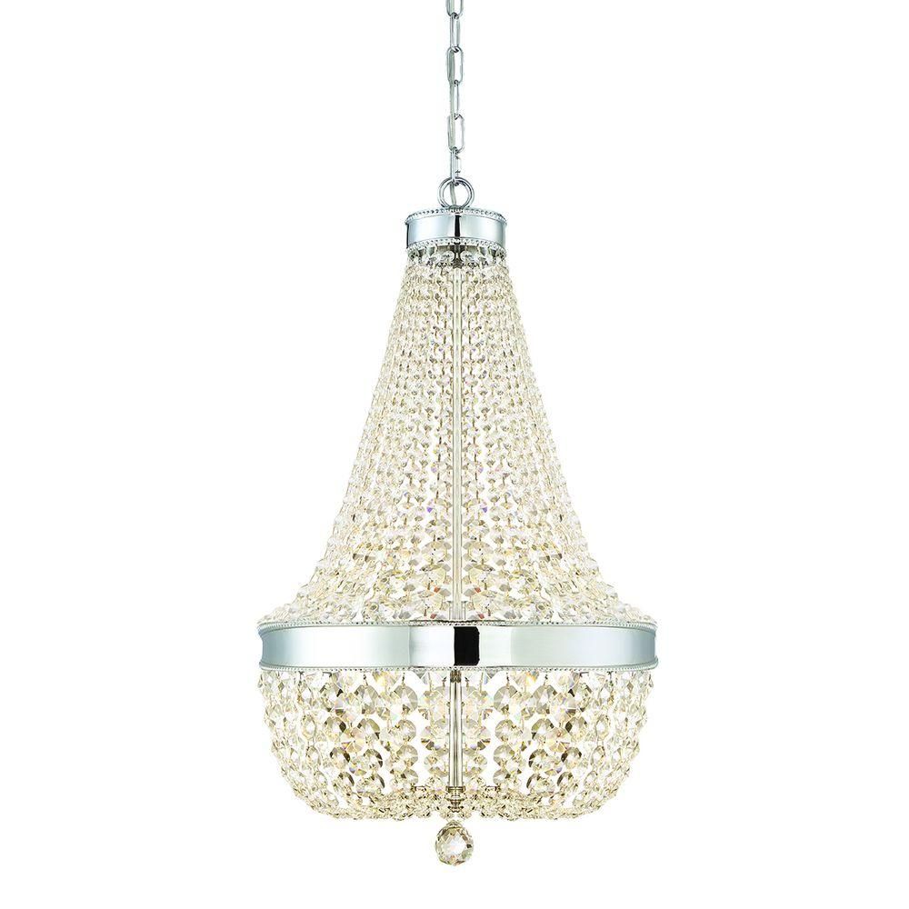 Home Decorators Collection Monticello Park 6-Light Chrome Crystal Chandelier-30331-HBU - The Home... | The Home Depot
