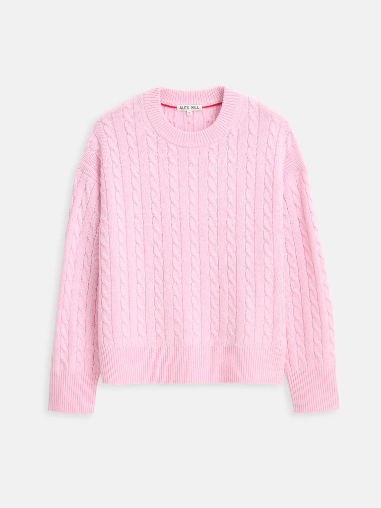 Katherine Cable Sweater In Wool Cotton | Alex Mill