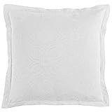 HiEnd Accents Matelasse Woven Floral Euro Sham Pillow Cover, White, 27" x 27" Euro | Amazon (US)