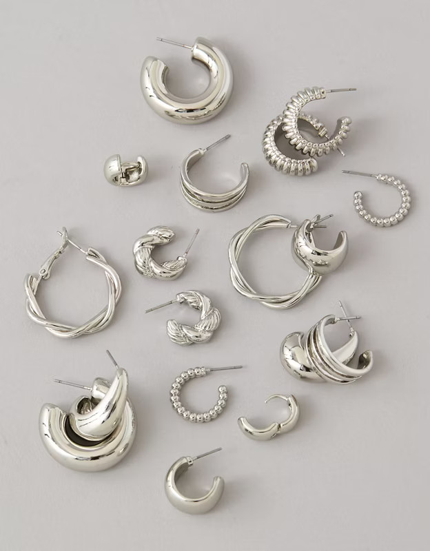 AEO Hoop Earrings 9-Pack | American Eagle Outfitters (US & CA)