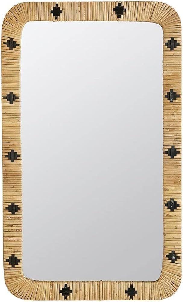 47th & Main Boho Mirror Rectangular Woven Rattan Hanging Mirror for Wall Décor, 30" L x 18" W x ... | Amazon (US)