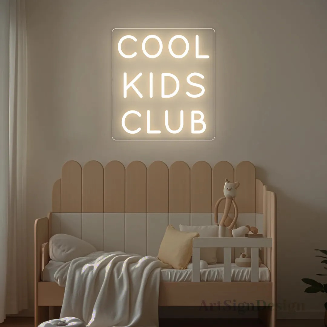 Cool Kids Club Neon Sign, Kid's Room Neon Wall Decor, Custom Kid Playroom Decor, Boy/girl Room De... | Etsy (US)