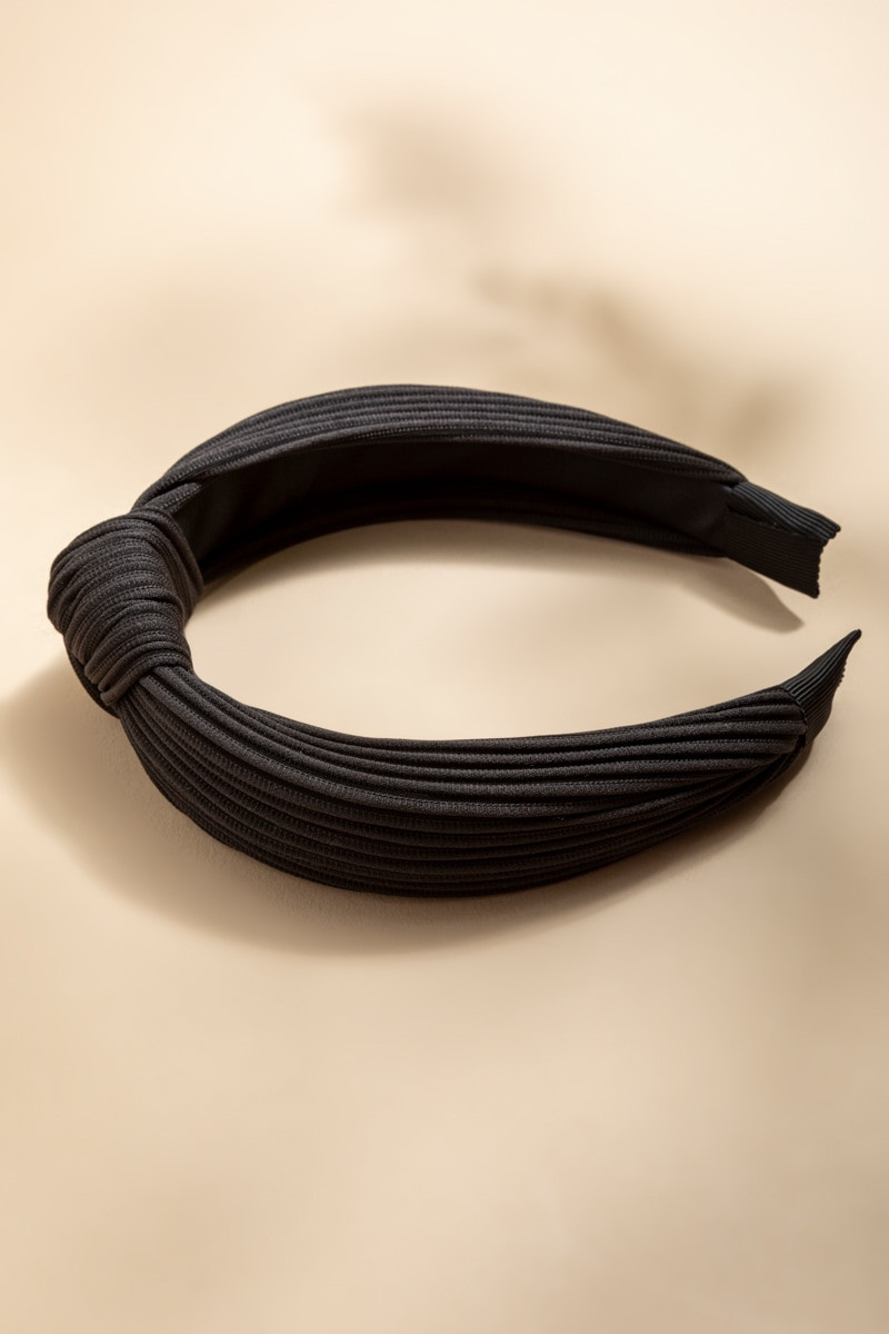 Nina Black Top Knot Headband | Francesca's