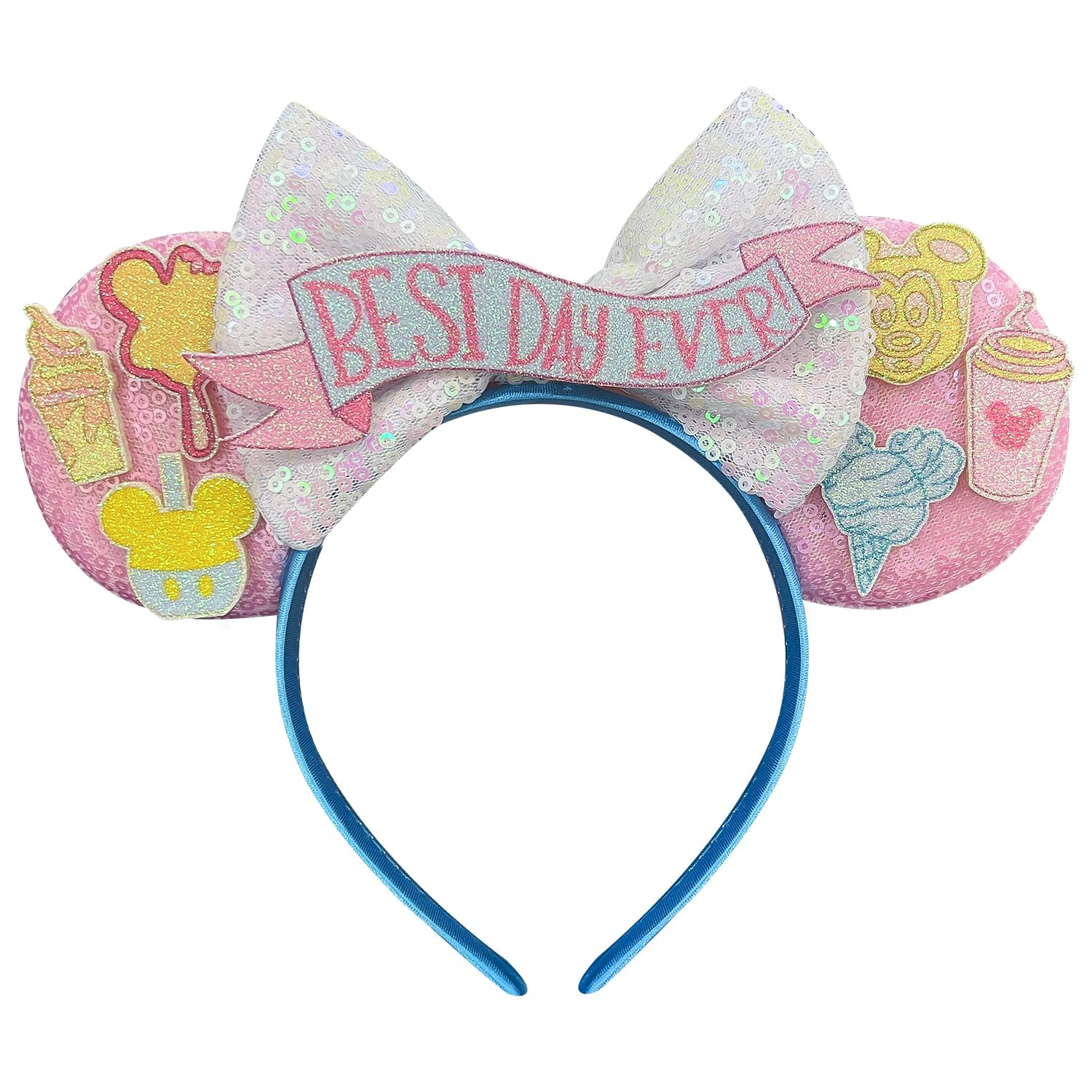 Trnerm Pink Mouse Ears Birthday Mouse Ears Headband for Women Cute Park Ears (Best Day Ever-02) | Amazon (US)