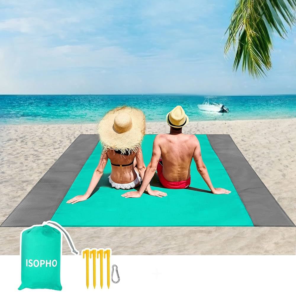 ISOPHO Beach Blanket,Picnic Blankets Waterproof Sandproof for 4-7 Adults, Oversized Lightweight B... | Amazon (US)
