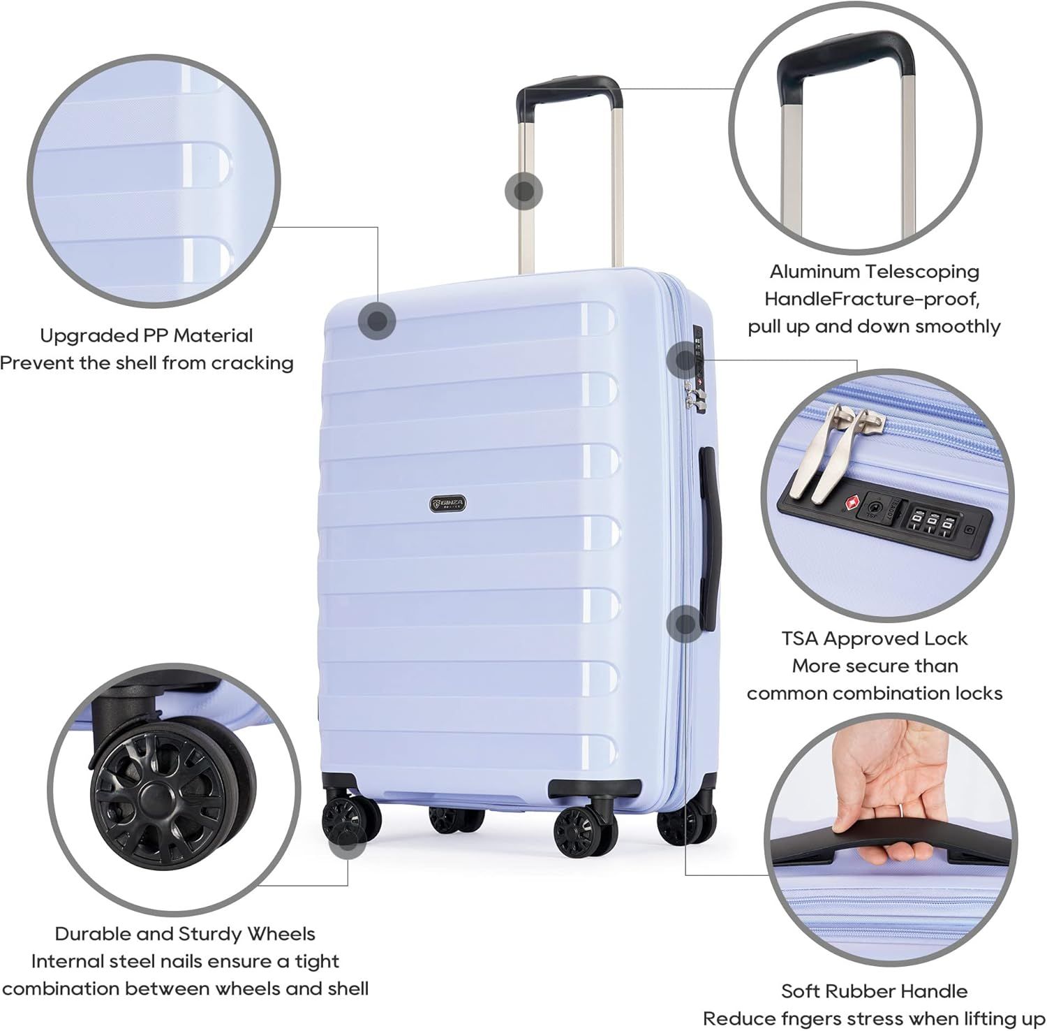 Anti-scratch PP Material Hardside Spinner luggage, 20inch Carry-On, Wear-resistant, Lightweight S... | Amazon (US)