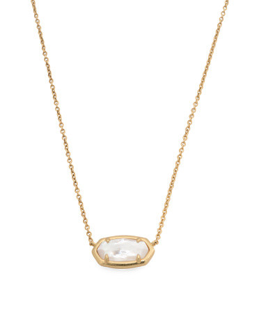 Gold Plated Elisa Yellowstone Mother Of Pearl Necklace | TJ Maxx