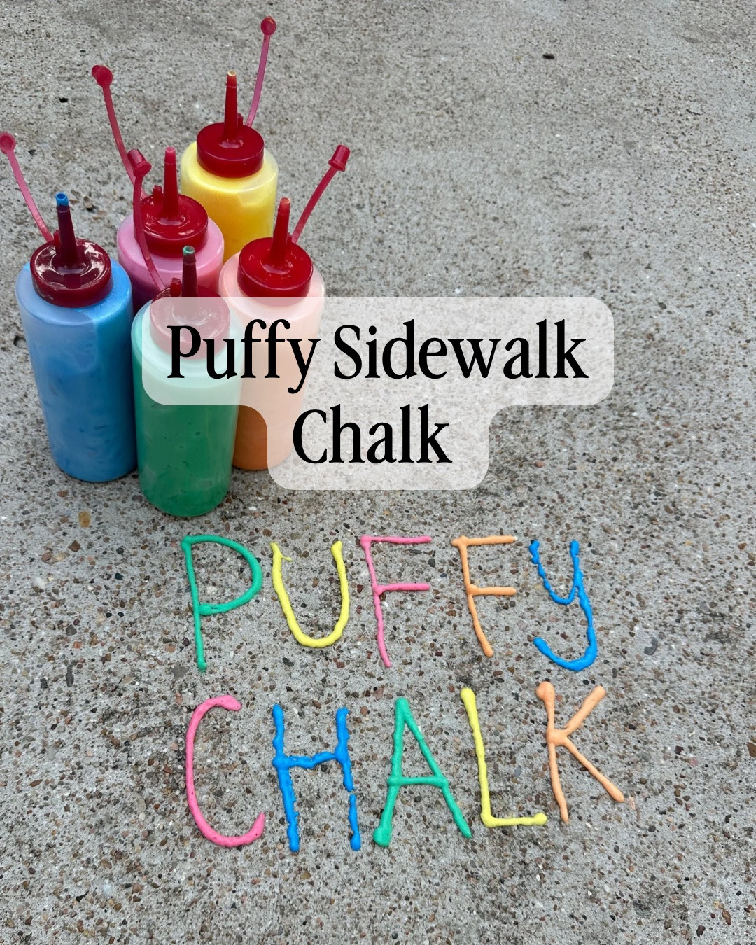 This activity is a favorite with my kids! They love normal chalk and this adds a quirky texture to the fun. Since you use washable paint this easily comes off your driveway

All you need is:

🪻 1 cup (eyeball it) white shaving foam
🪻 1 TBSP cornstarch
🪻 washable paint (@crayola is my favorite)

☀️ Put all ingredients into a gallon Ziploc bag, seal, and squish everything together.
☀️ Cut a corner off the bag and squeeze the mixture into a condiment bottle (or just leave it in the Ziploc!)
☀️ Let your kiddo create their own puffy chalk art!

#LTKmomlife #LTKKids
