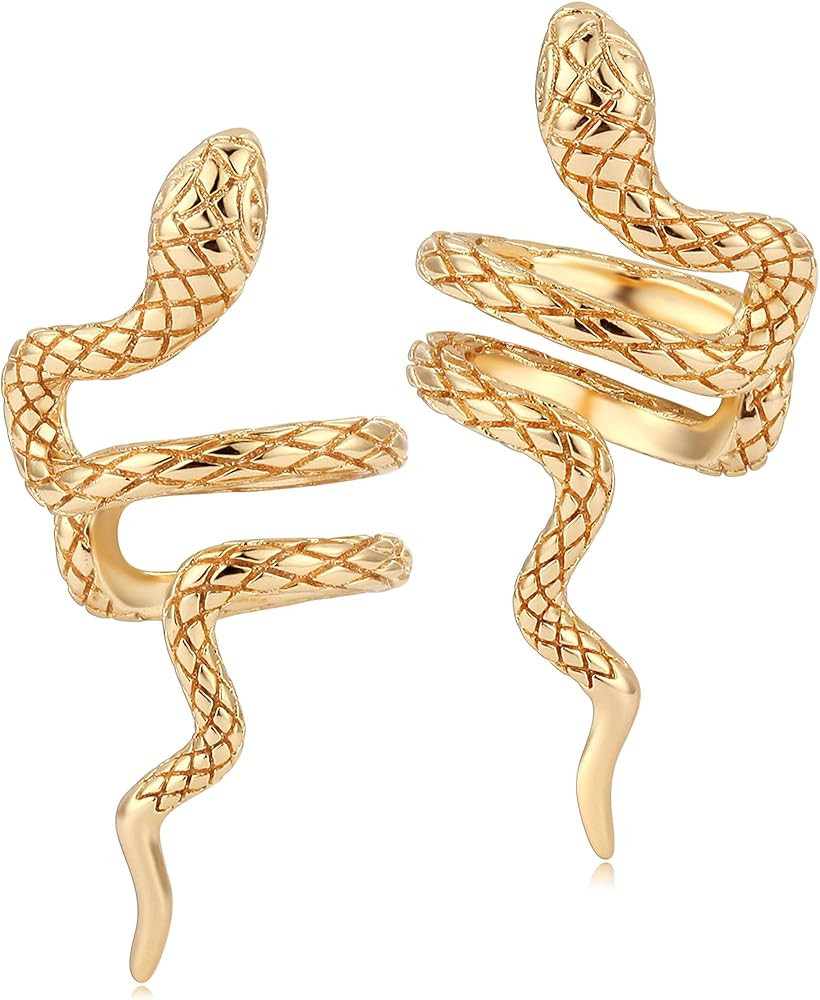 Mevecco Gold Ear Cuff Earring 18K Gold Plated Non Pierced Ear Cartilage Clip on Wrap Hoop Tiny Chunk | Amazon (US)