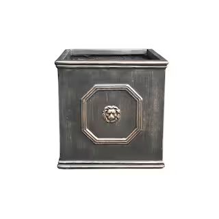 KANTE 12.6 in. Tall Oil Rubbed Bronze Lightweight Concrete Classic Square English Style Lion Head... | The Home Depot