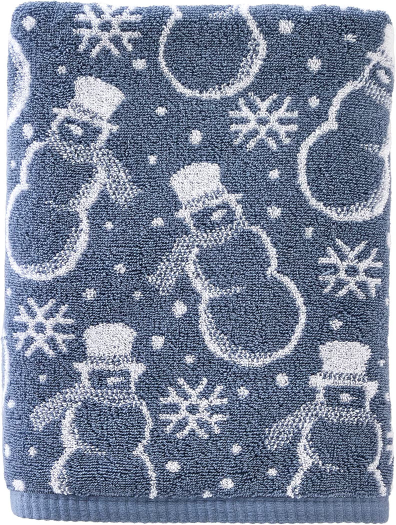 Amazon.com: SKL Home Christmas/Winter Top Hat Snowmen Bath Towel, Blue : Home & Kitchen | Amazon (US)