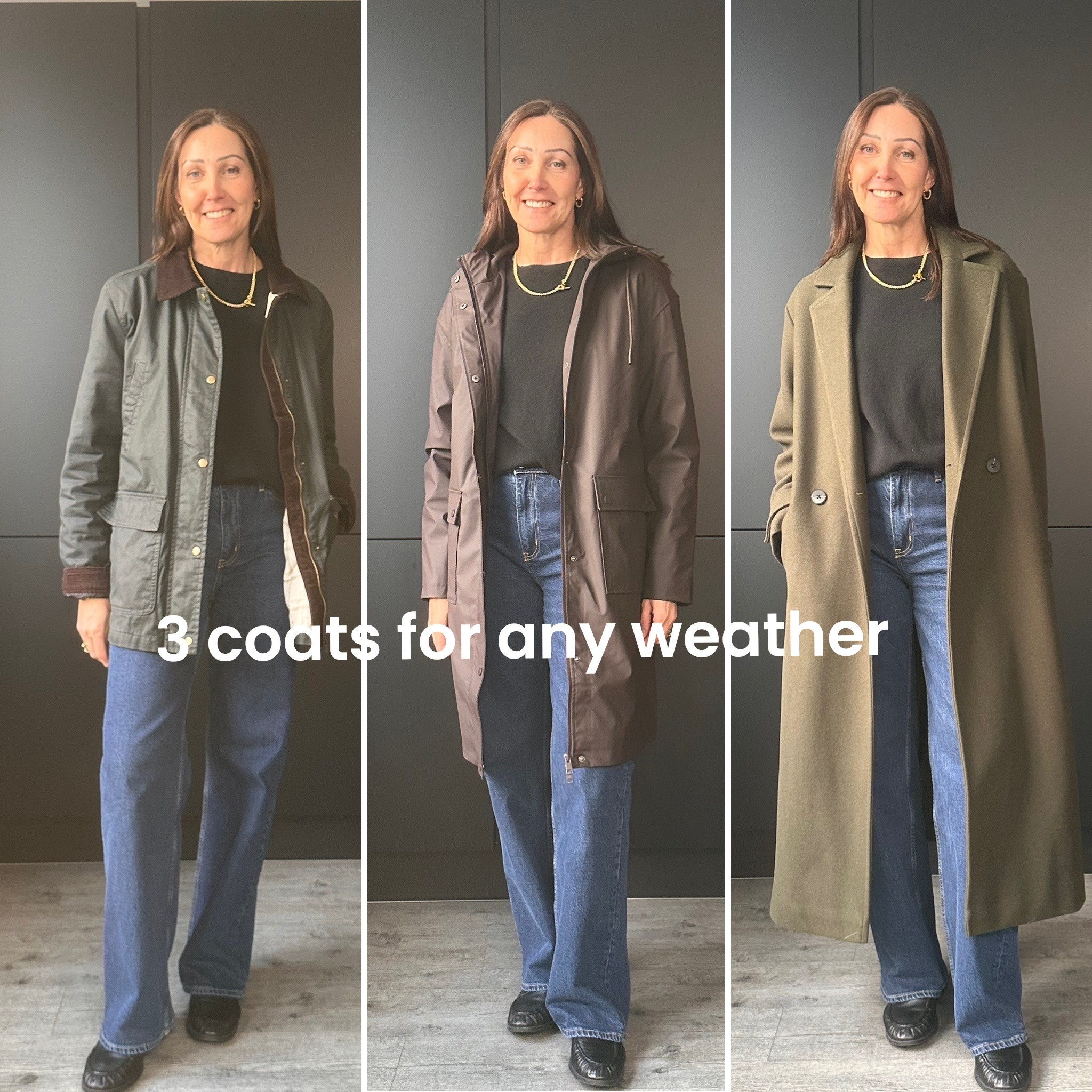 The weather is ever changing but I have you (literally) covered with these fab coats. 
I’m in a 12 in the raincoat and barn jacket - a M in the green coat 

#LTKuk #LTKwinter #LTKover50style