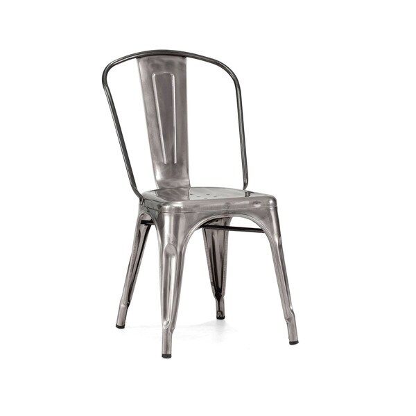Amalfi Gunmetal Steel Side Chair (Pack of 4) | Bed Bath & Beyond