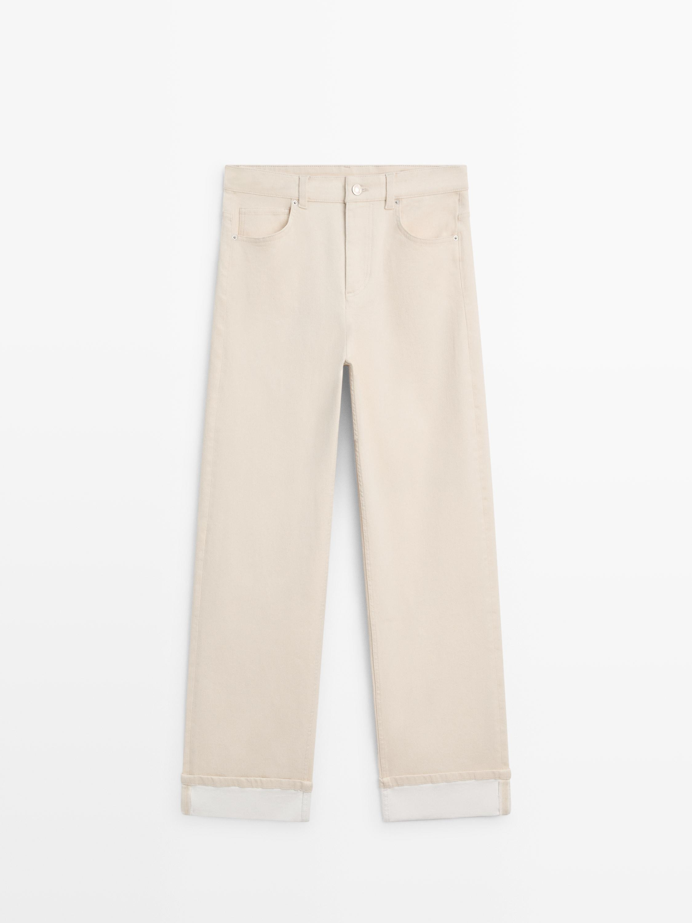 Straight fit jeans met omslag bij de zoom | Massimo Dutti NL