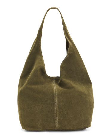 Made In Italy Suede Slouchy Hobo Handbag | TJ Maxx