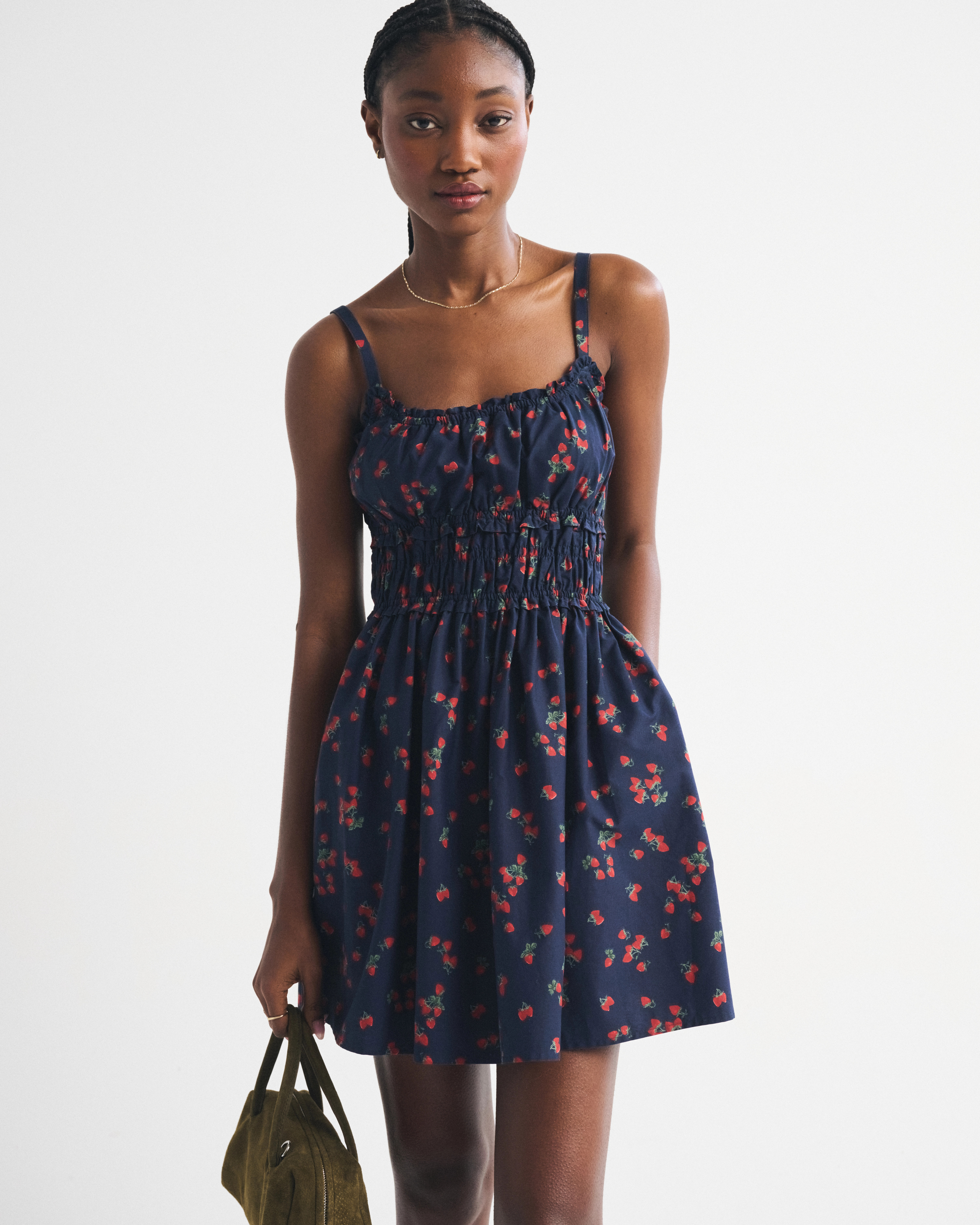 Bra-Free Smocked Waist Mini Dress | Abercrombie & Fitch (US)
