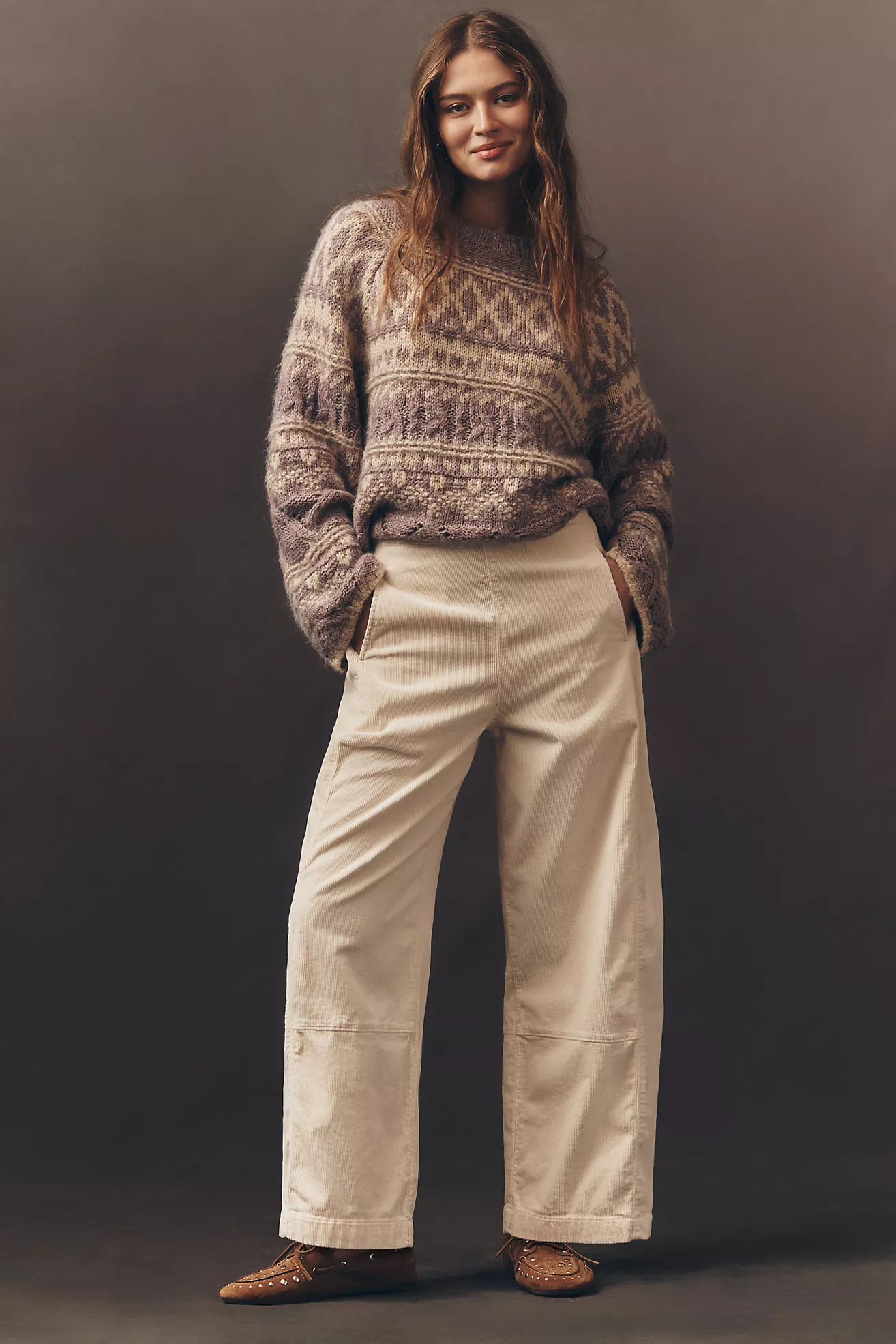 The Izzie Relaxed Pull-On Barrel Pants by Pilcro: Corduroy Edition | Anthropologie (US)
