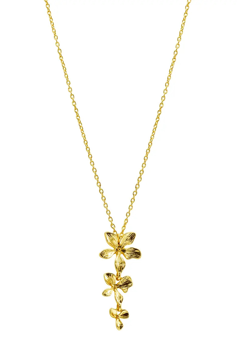Adornia Petal Triple Flower Drop Pendant Necklace | Nordstromrack | Nordstrom Rack