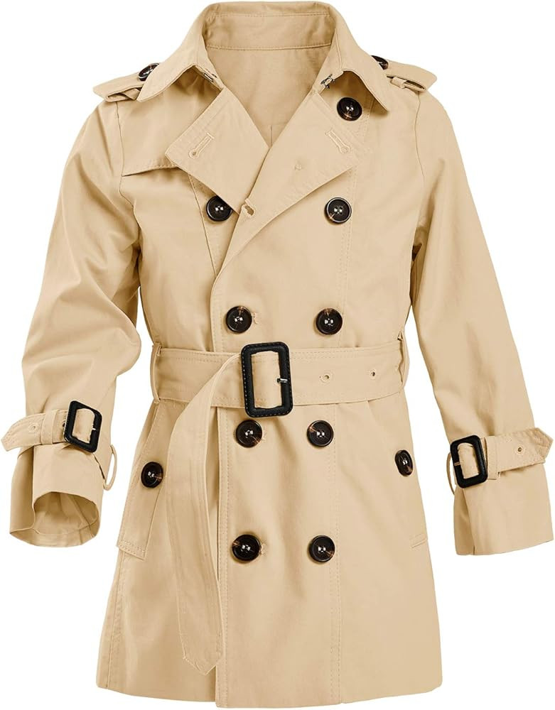 Runcati Kids Boys Girls Lightweight Trench Coat Double Breasted Classic Belted Jacket Spring Fall... | Amazon (US)