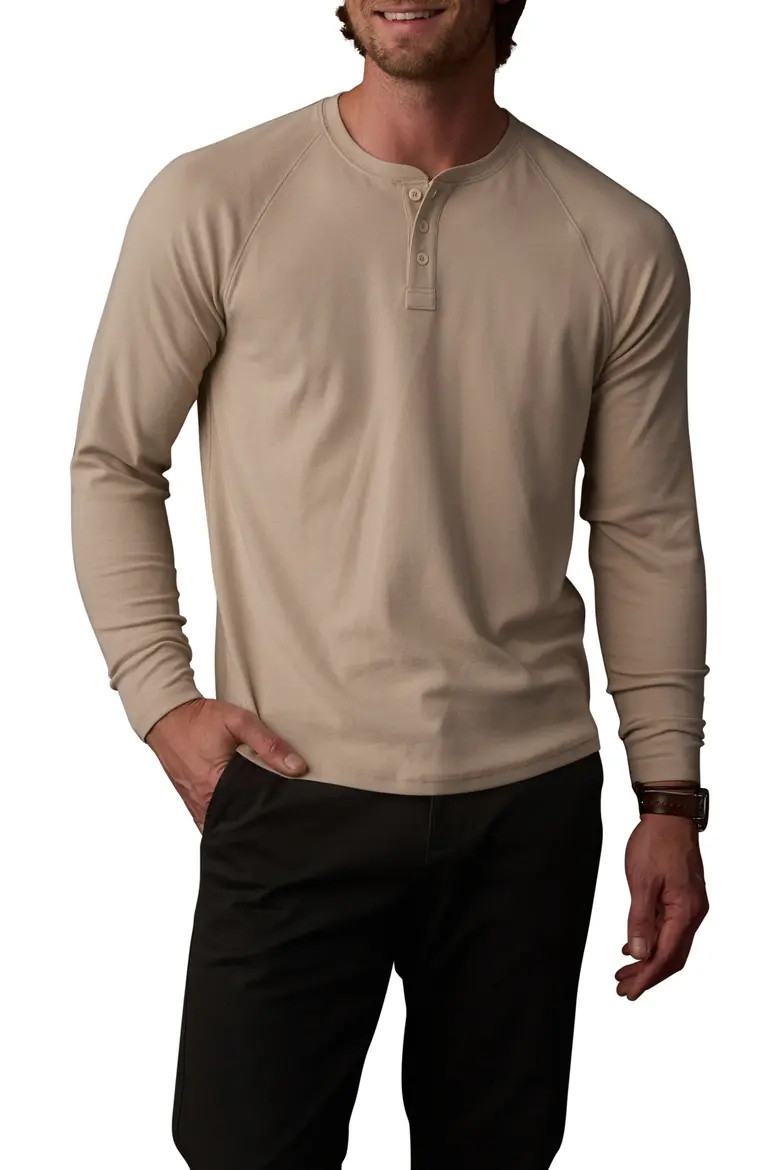 The Normal Brand Puremeso Everyday Henley in Stone at Nordstrom, Size Xx-Large R | Nordstrom