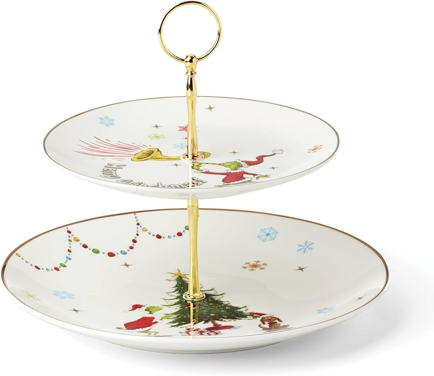 Lenox 897085 Merry Grinchmas Dinnerware 2-Tiered Server, Christmas & Holiday Hosting | Amazon (US)