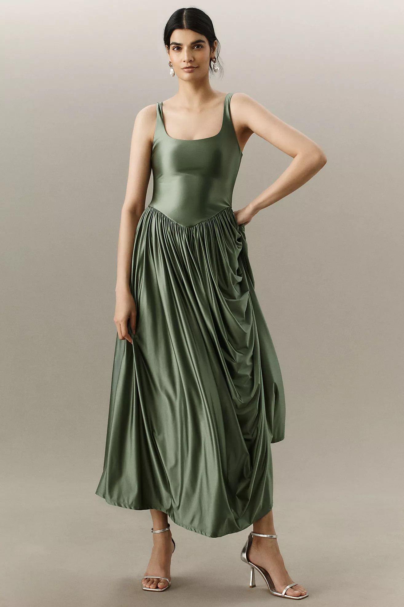 Delfi Collective Oriana Satin Maxi Dress | Anthropologie (US)