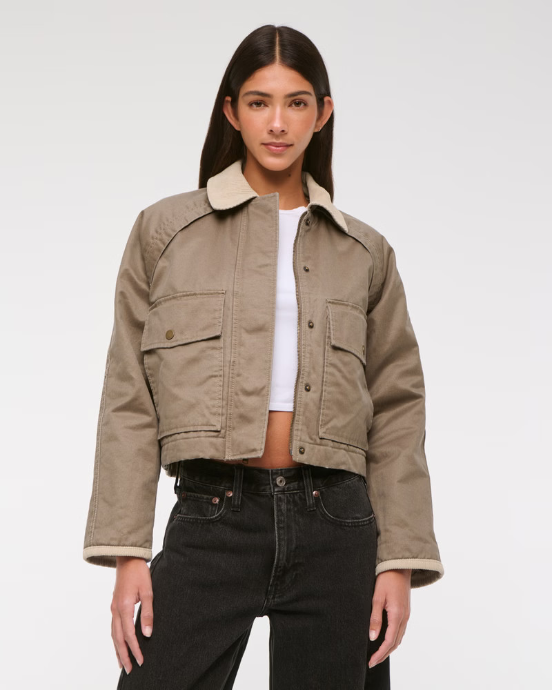 Short Waxed Chore Jacket | Abercrombie & Fitch (US)