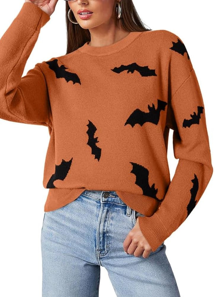 Dokotoo Sweaters for Women Casual Crewneck Long Sleeve Floral Print Cable Knit Pullover Sweater T... | Amazon (US)