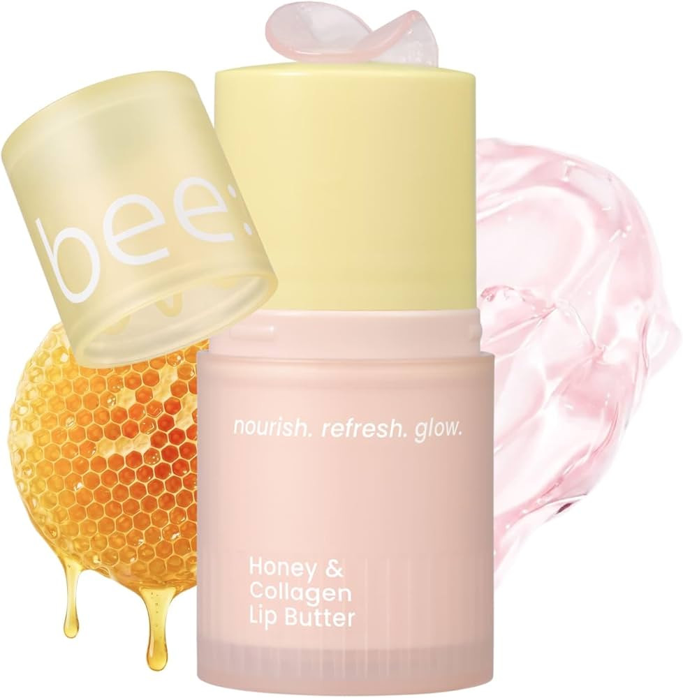 Honey & Collagen Lip Butter, Hydrating Lip Treatment, Overnight Lip Mask, Moisturizing Lip Balm w... | Amazon (US)