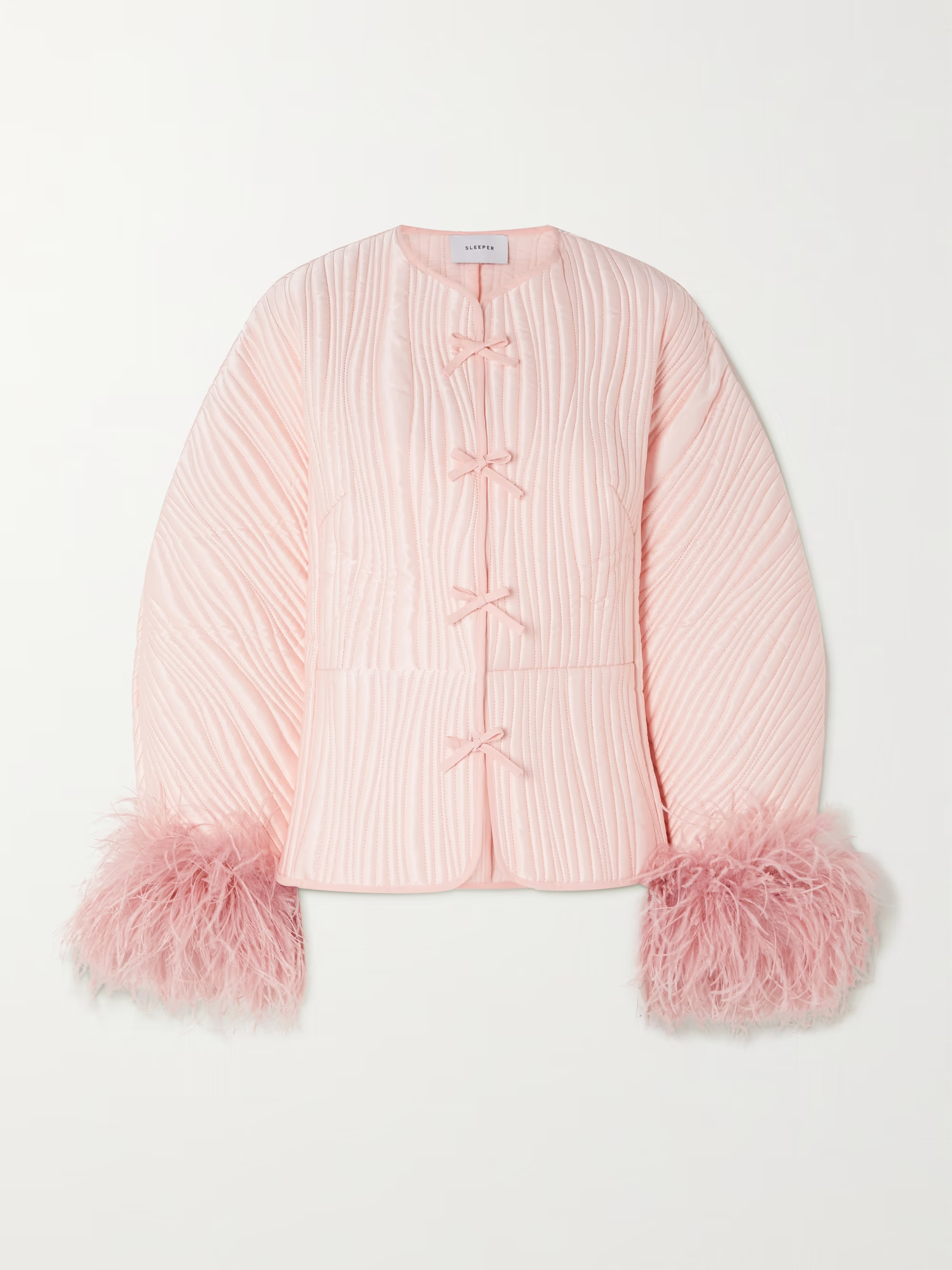 Hebao feather-trimmed cotton-blend blazer | NET-A-PORTER (US)