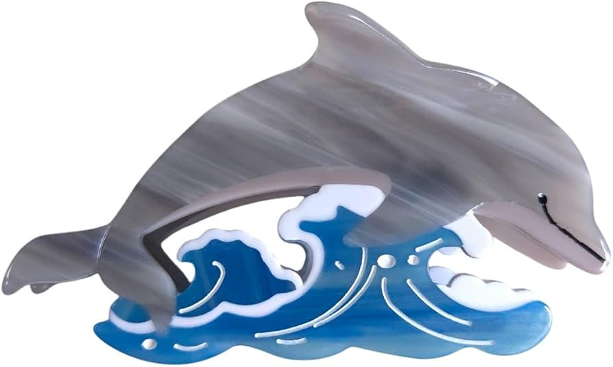 Novelty Ocean Dolphin Hair Clip,Funny Acetate Hair Clip,Big Claw Clip for Women,Fashion Hair Claw... | Amazon (US)