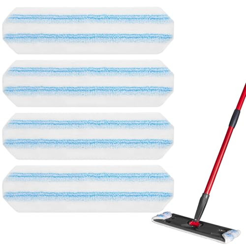 Reusable Microfiber Mop Pads Compatible with O Cedar H2prO Flat Mop System, H2prO Flat Mop Replacement Pads, Flat Mop Refills Flat Mop Heads Replacements for Floor Cleaning, Machine Washable, 4 Pack | Amazon (US)