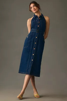 Pilcro Sleeveless Denim Midi Dress | Anthropologie (US)