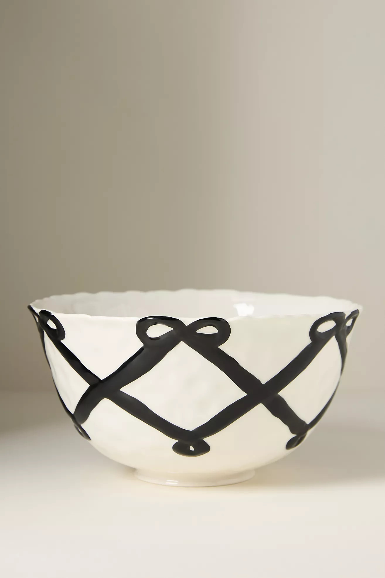 Benedita Bow Ceramic Stoneware Serve Bowl | Anthropologie (US)