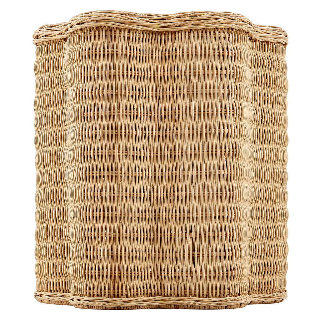 Erika Scalloped Natural Rattan Side Table In Natural | 1stopbedrooms