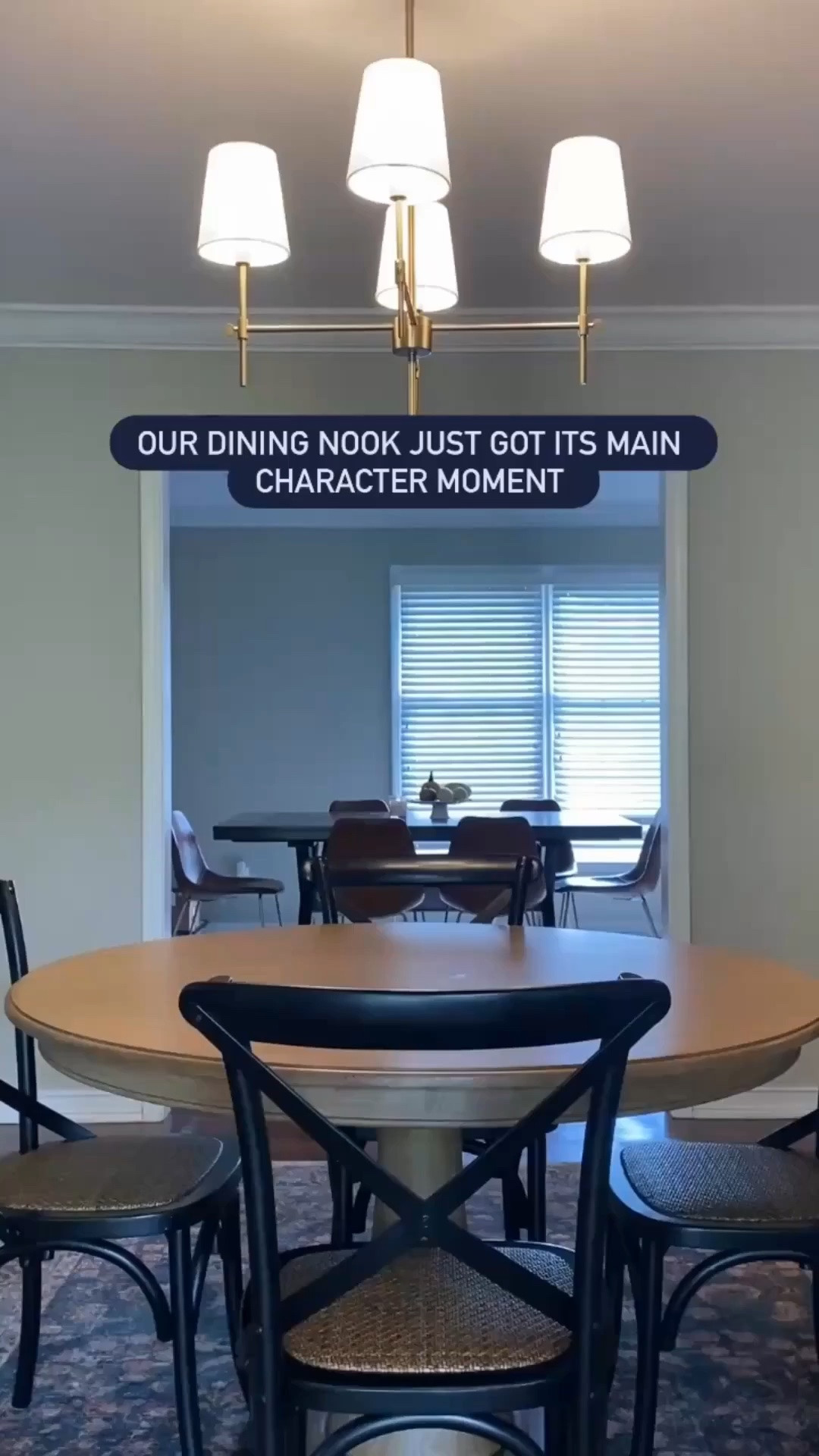 Our dining nook just got its main character moment. I love how this space came together with our new chandelier, bistro chairs and pedestal table! 

#diningroom #diningtable #bistrotable #diningnook #chandelier #homedesign #homestyling

#LTKHome #LTKSaleAlert